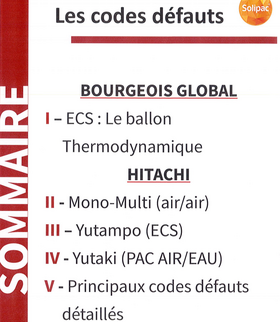 guide complet code erreur clim pac hitachi